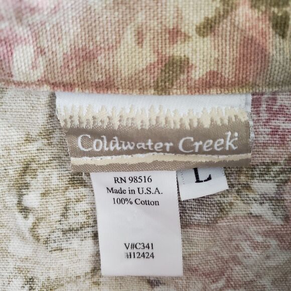 Vintage Coldwater Creek Floral Print Button-Front Jacket Sz L Layer Cottagecore - Picture 6 of 8